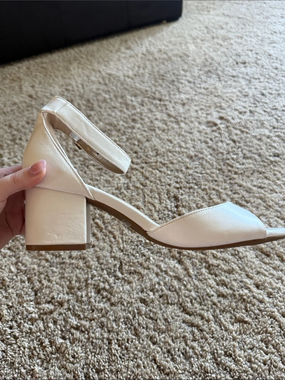 Dream Pairs White Block Heel Ankle Strap Sandals